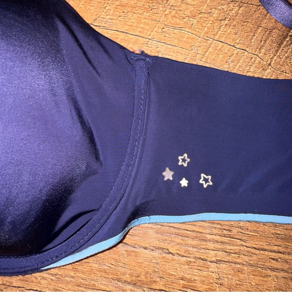 Aerie Real Me Full Coverage Blue Underwire Bra with Cute Star Print - Picture 5 of 13